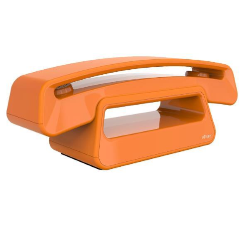 ALCATEL EPURE 3 ICONIC ELEGANTE TELEFONO CORDLESS DECT SENZA TEMPO CON BLOCCO DELLE CHIAMATE INDESIDERATE, VIVAVOCE, DISPLAY DI ALTA QUALITA ARANCIONE